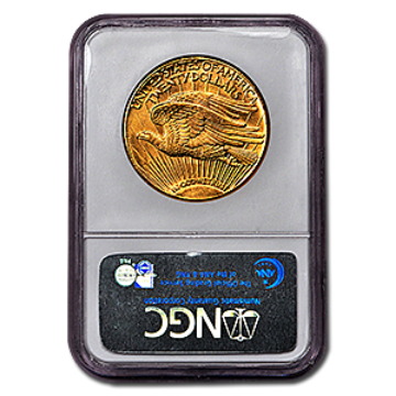 Picture of 1913S $20 Gold Saint Gaudens Double Eagle Coin MS62 *