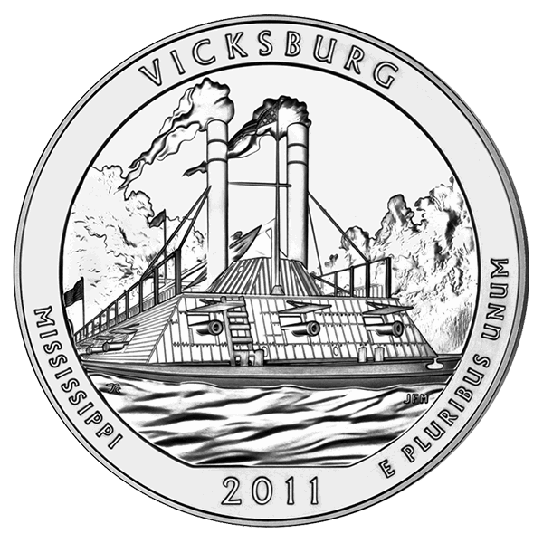 2011 5 oz america the beautiful - vicksburg national park silver coin quarter, silver bullion, silver coin, silver bullion coin