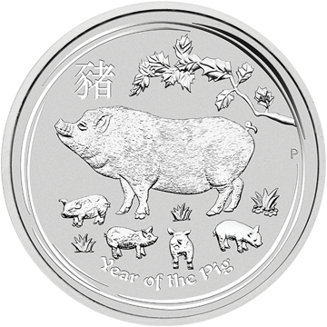 silver bullion, silver coin, 2019 1 kilo australian silver lunar pig coin