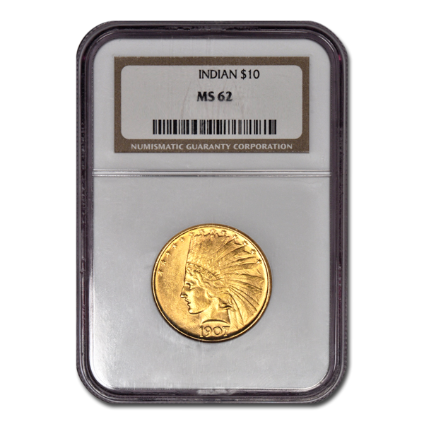 Picture of 1908DWM $10 Indian Gold Coin MS62 