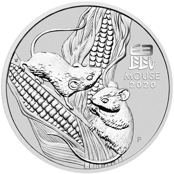 silver bullion, silver coin, 2020 1 oz australian silver lunar mouse coin