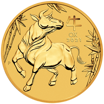 2021 1 oz australian gold lunar ox coin, gold bullion, gold coin, gold bullion coin