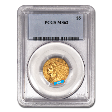 1913 $5 indian head gold coin ms62, numismatic gold, gold coin, numismatic gold coin