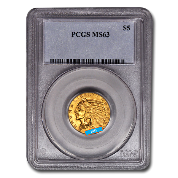 1915 $5 indian head gold coin ms63, numismatic gold, gold coin, numismatic gold coin
