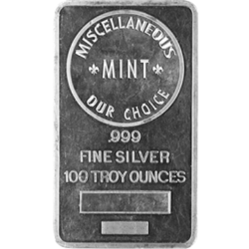 100 oz silver bar varied condition, any mint, silver bullion, silver bar, silver bullion bar