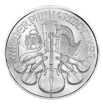 1 oz austrian silver philharmonic coin random year, silver bullion, silver coin, silver bullion coin