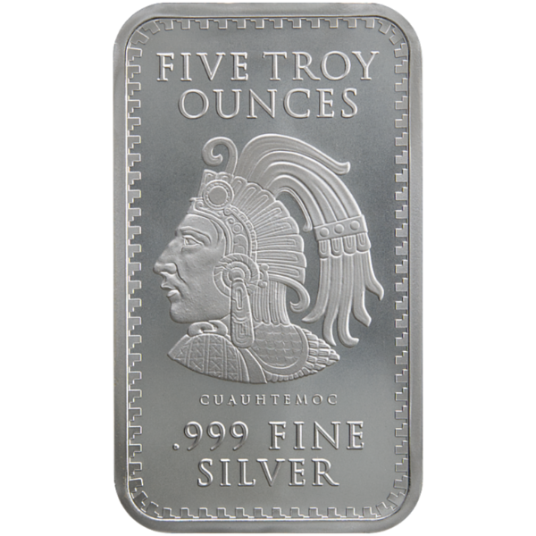 Picture of 5 oz Aztec Calendar Silver Bar