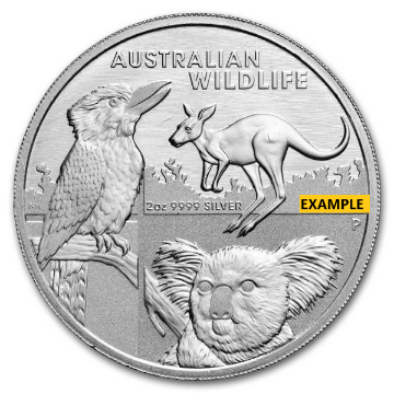 Picture of 2 oz Australian Silver Wildlife Coin (Random Year, Varied Condition)